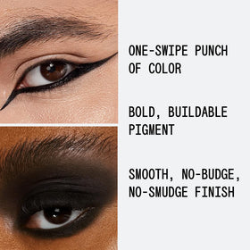 aboutface texture swipe on arm showing intense black pigment and smooth matte