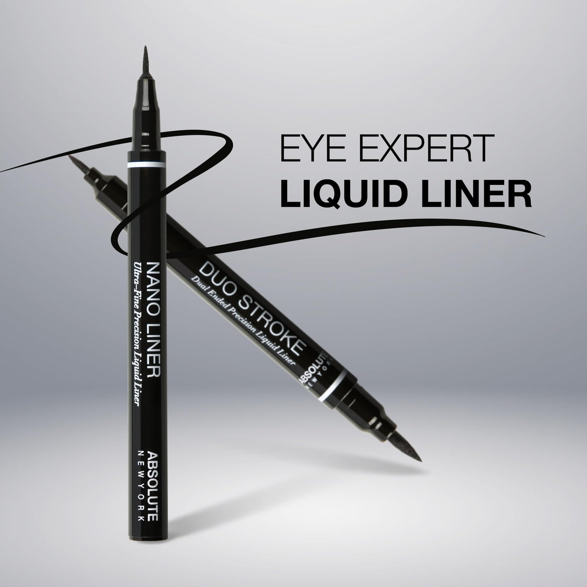 Absolute New York close-up of super-slim angled tip highlighting precision for fine lines benefit