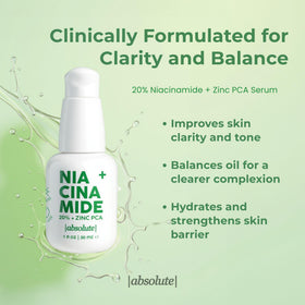 Absolute dropper dispensing serum illustrating controlled application benefit