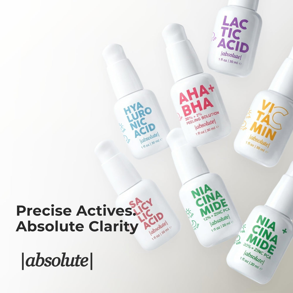 Absolute serum on bathroom shelf in lifestyle setting showing everyday use benefit