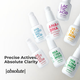 Absolute serum on bathroom shelf in lifestyle setting showing everyday use benefit