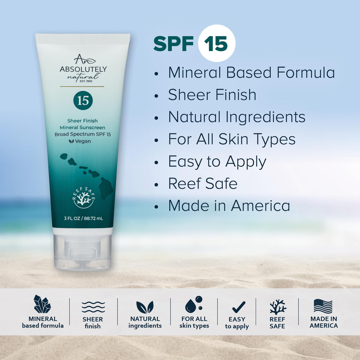 Absolutely Natural sunscreen being applied to forearm for visible coverage benefit