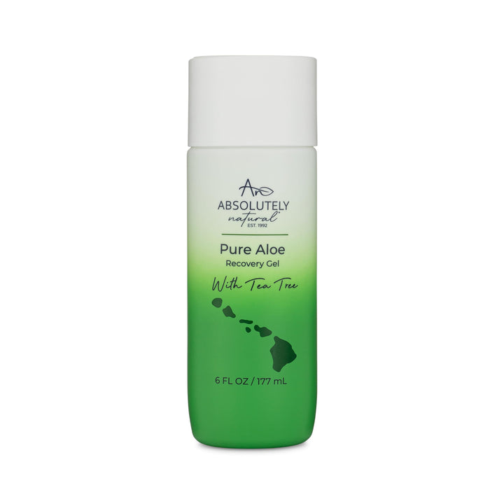 Absolutely Natural front packaging 6 oz showing clear aloe gel and branding for reassurance