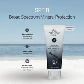 Applying Absolutely Natural SPF 8 to face for smooth, subtle protection