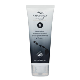 Absolutely Natural front tube showing SPF 8 and travel-friendly size