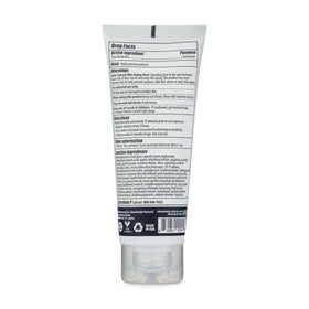 Back of Absolutely Natural packaging with directions and water-resistant note