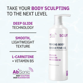 Absonic bottle on treatment table ready for professional body sculpting use