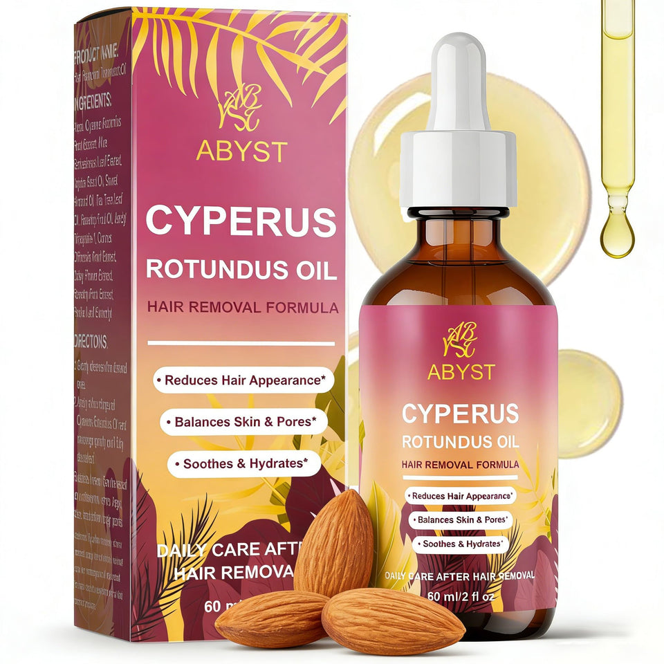 ABYST bottle front label showing product name and benefits for hair care