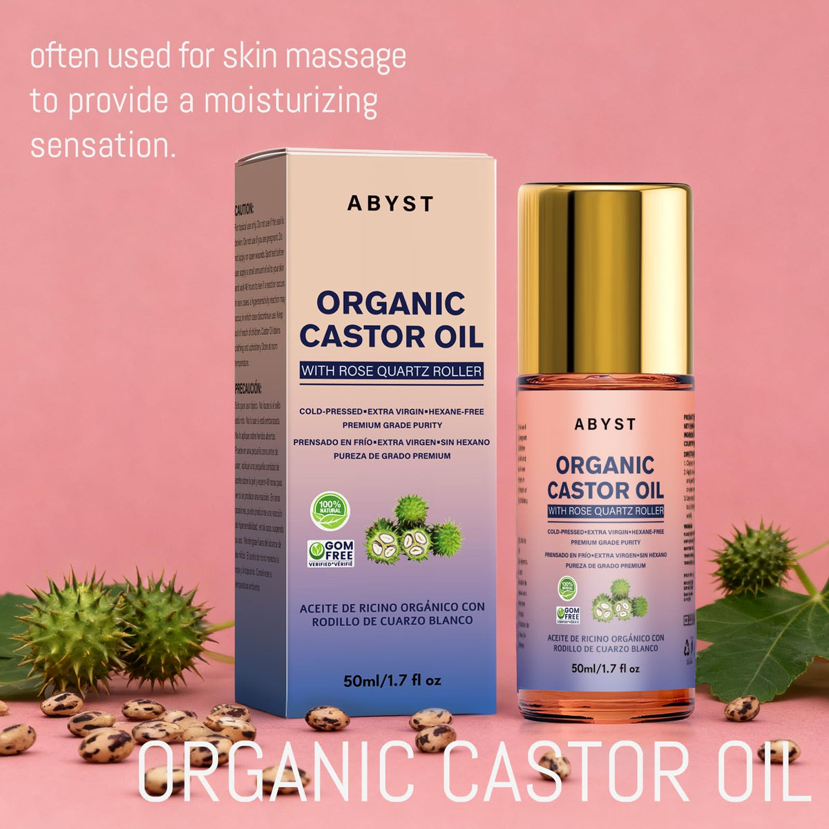 ABYST back label and ingredient list view showing organic, cold-pressed source