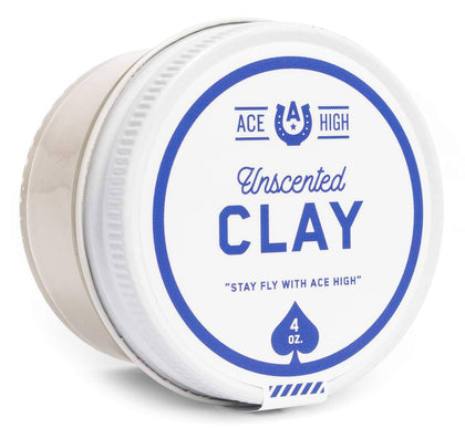 ace high jar front view showing unscented clay labeled and ready