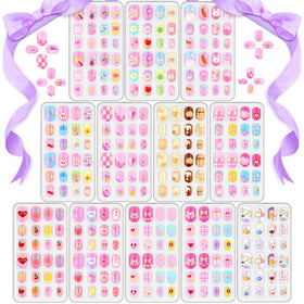 Acejoz front packaging showing 288-piece kids nail set with variety