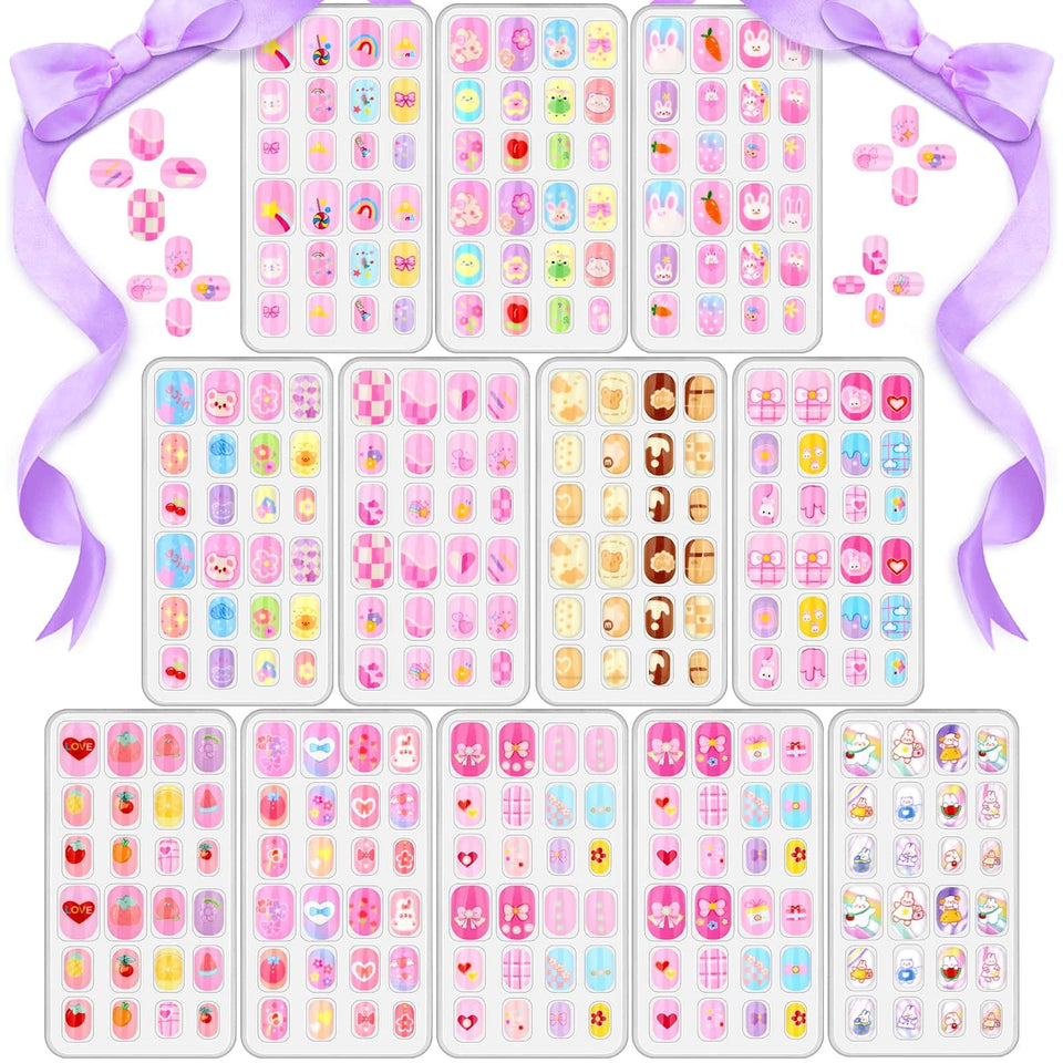 Acejoz front packaging showing 288-piece kids nail set with variety