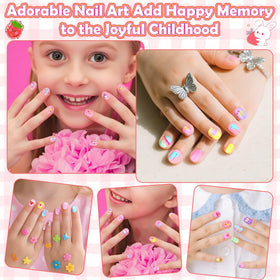 Acejoz young girl wearing matched nails smiling to show confident play-ready style