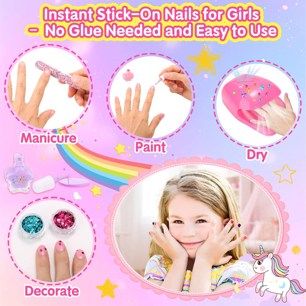 Acejoz nail tools arranged with files tweezers and separators for precise application