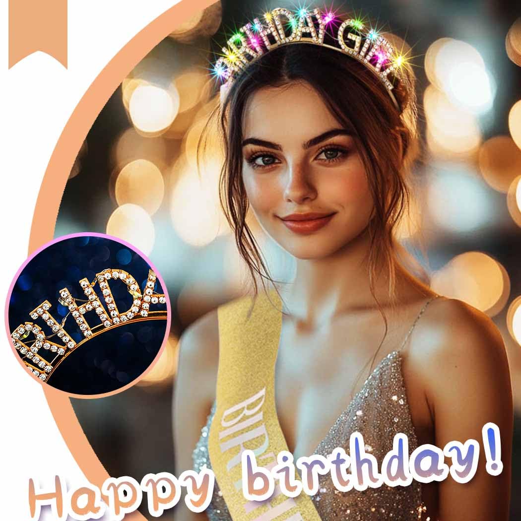 Aceorna crown lit at night creating glowing halo effect