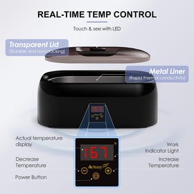 Achzzy LED display close-up showing temperature readout for precise control