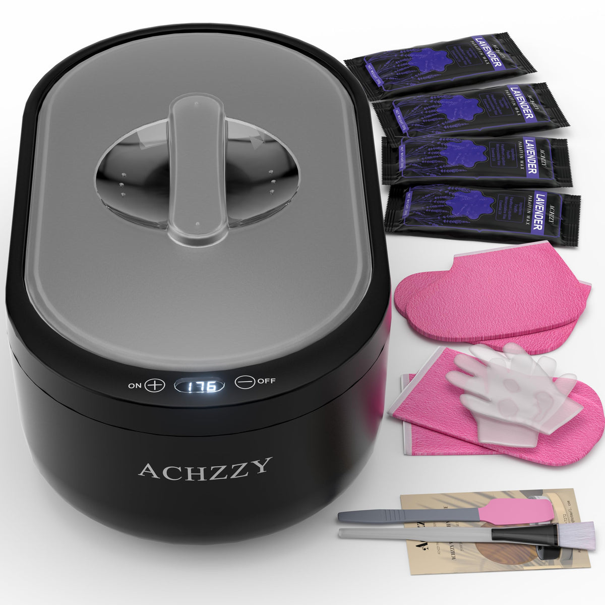 Achzzy front view of warmer showing compact design and capacity for easy storage