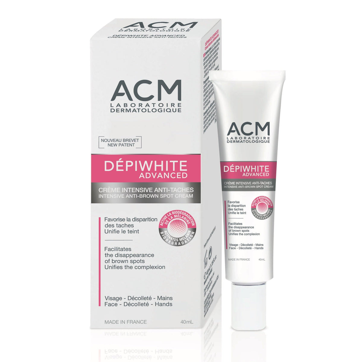 ACM Depiwhite front packaging showing product and brand for clear identification