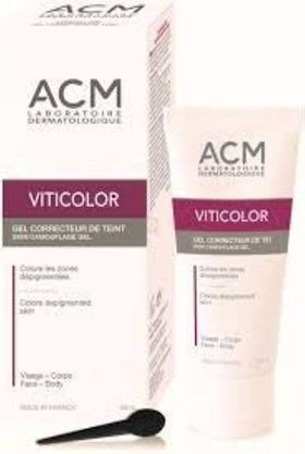 ACM Viticolor before and after on arm in lifestyle scene, natural blending benefit