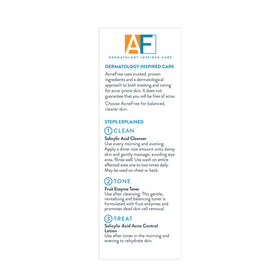 AcneFree cleanser being dispensed to demonstrate easy use and quick pore-exfoliation