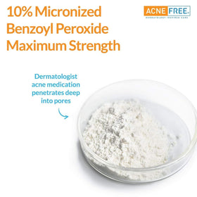 AcneFree Terminator 10 label close-up showing key ingredients and benefits