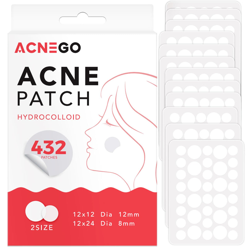 AcneGo front packaging showing large 432-count supply for long-term use