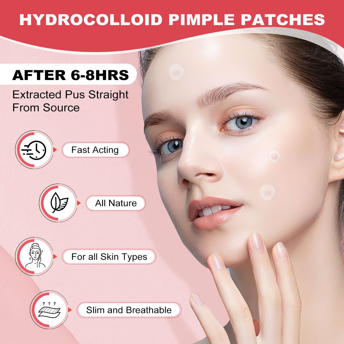AcneGo patches in hand demonstrating easy dispensing and portability