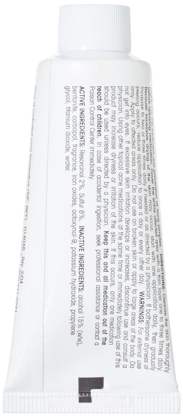 Adult Acnomel cream swatch close-up showing tinted texture, helps conceal redness