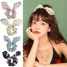 ACO-UINT spread of patterned scrunchies showing color variety