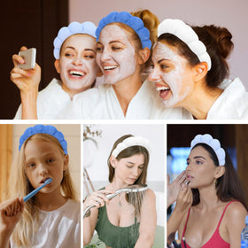 ACO-UINT three headbands laid flat showing color options and coordinated styling benefit