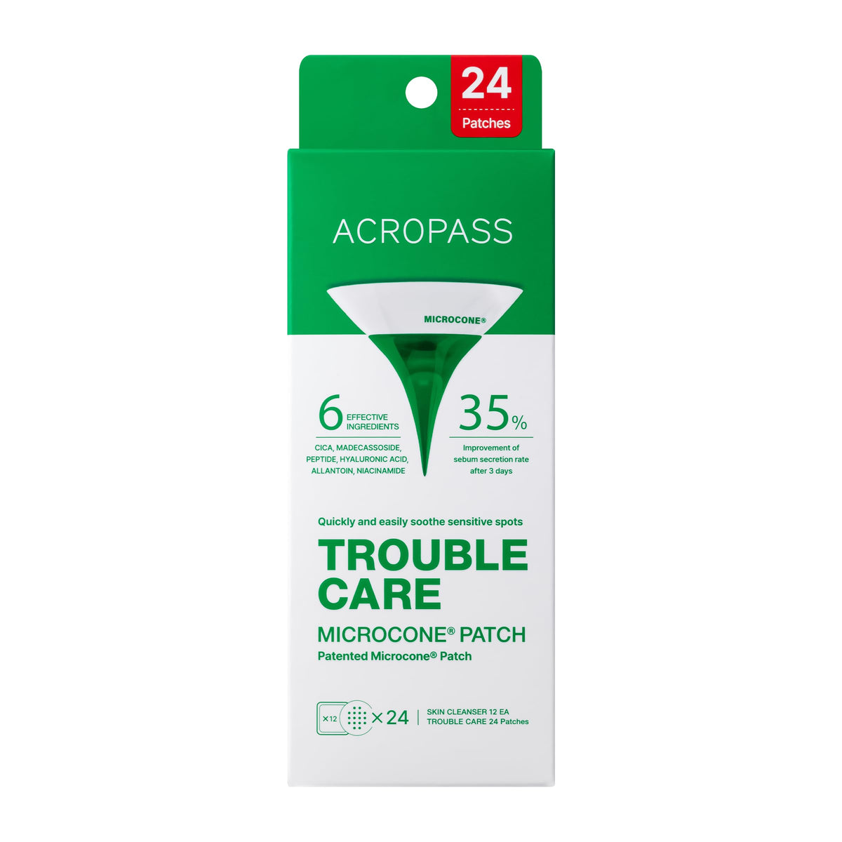 Acropass front packaging showing product name and count for clear identification