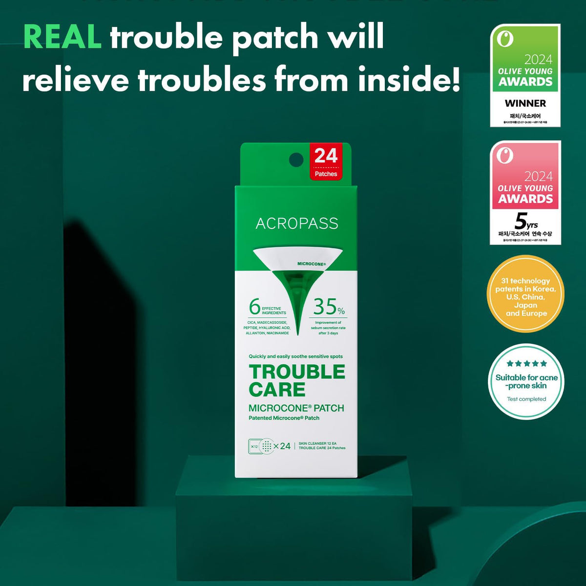 Acropass pre-cleanse wipe detail showing cleanser to prepare skin and pores