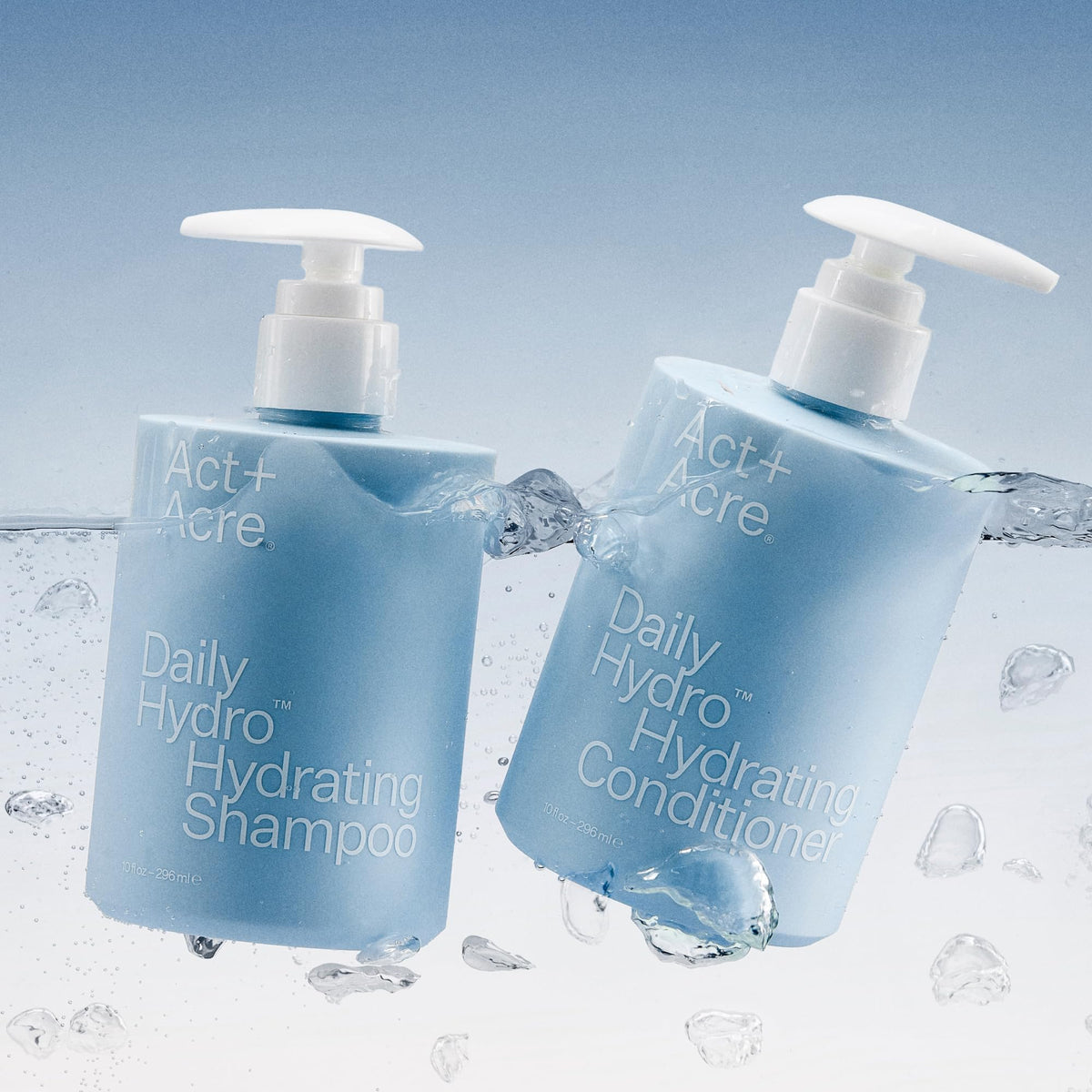 ACT+ ACRE close-up label noting color-safe, silicone-free formulation