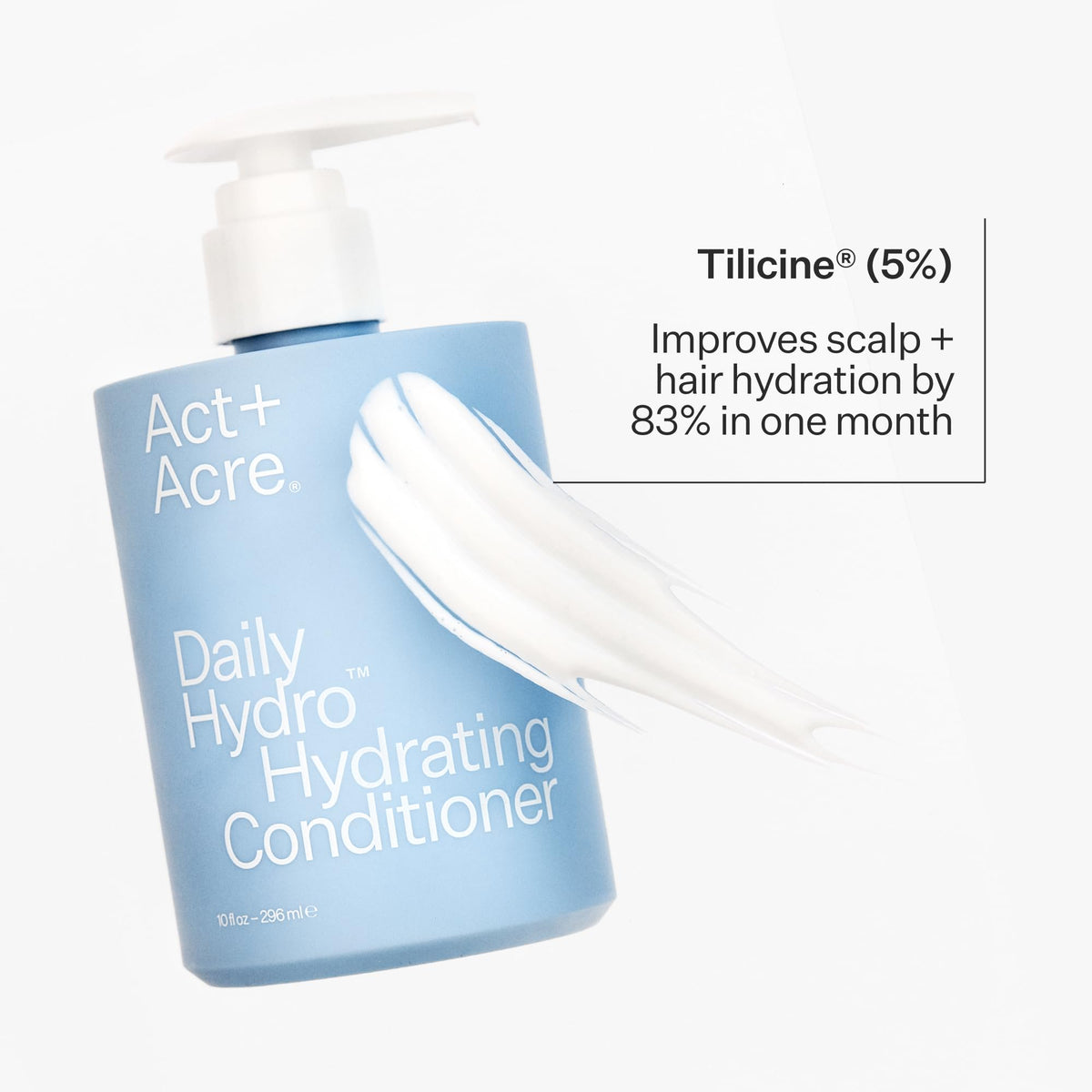 ACT+ ACRE creamy conditioner texture demonstrating rich hydration