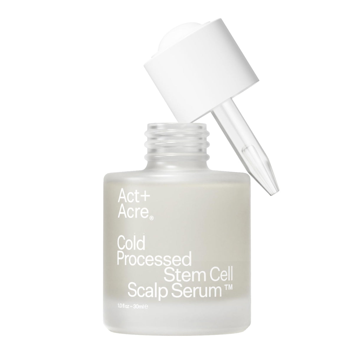 ACT+ ACRE front packaging of stem cell scalp serum showing bottle and label, professional benefit