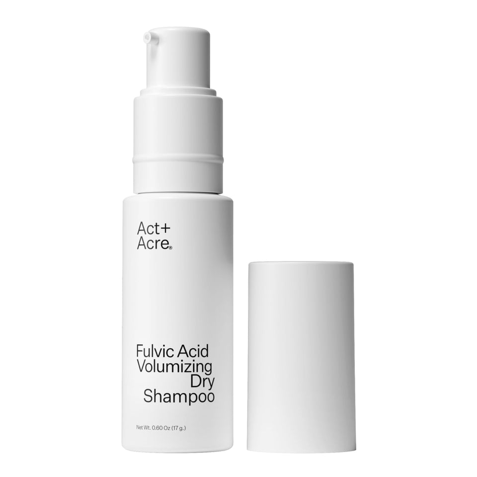 ACT+ ACRE front packaging showing clean unscented dry shampoo benefits
