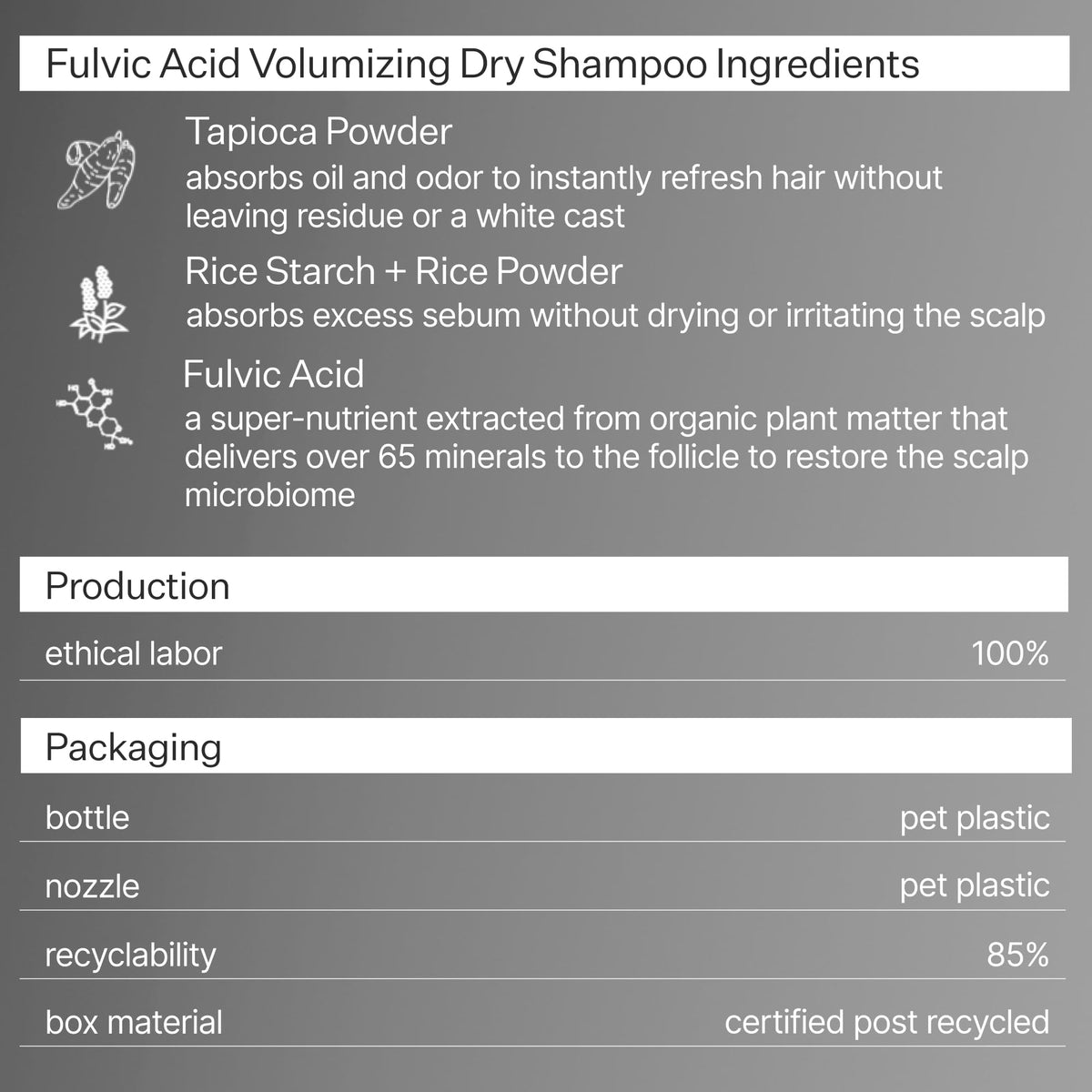ACT+ ACRE label and claims detail emphasizing minimal ingredients and vegan