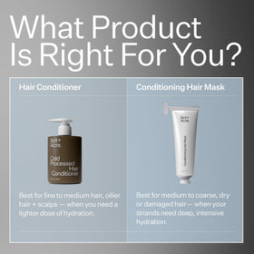 ACT+ ACRE lifestyle bathroom scene conveying a clean, minimalist hair-care routine