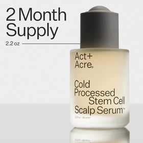 ACT+ ACRE label close-up showing cold-processed, vegan and color-safe benefits