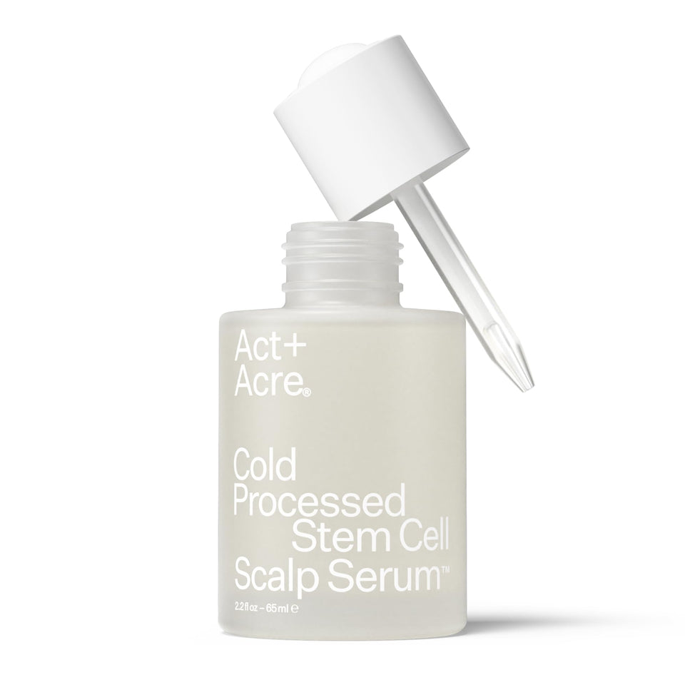 ACT+ ACRE front bottle view showing sleek serum packaging and clear branding benefit