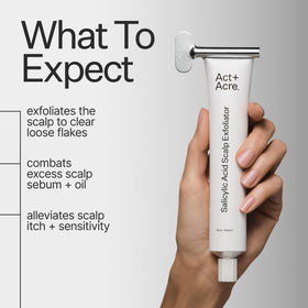 Act+ Acre dropper releasing product texture highlighting concentrated formula