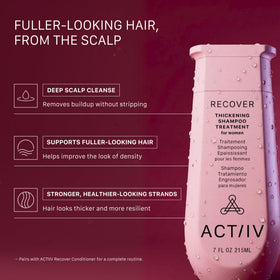 ACTIIV Recover pump dispenser detail highlighting easy, controlled use benefit