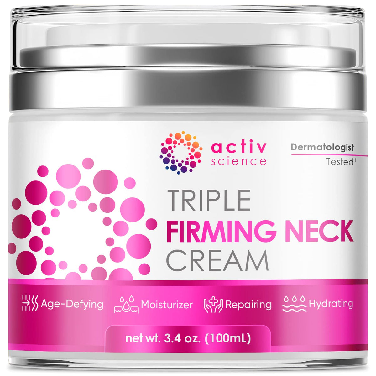 ACTIVSCIENCE front packaging showing jar and brand for confident results