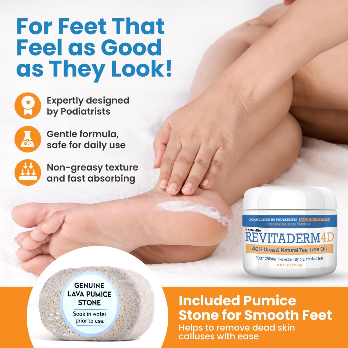 activelife Revitaderm 4D cream texture close-up illustrating fast absorption