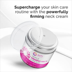 ACTIVSCIENCE neck cream ingredient label displaying retinol collagen hyaluronic