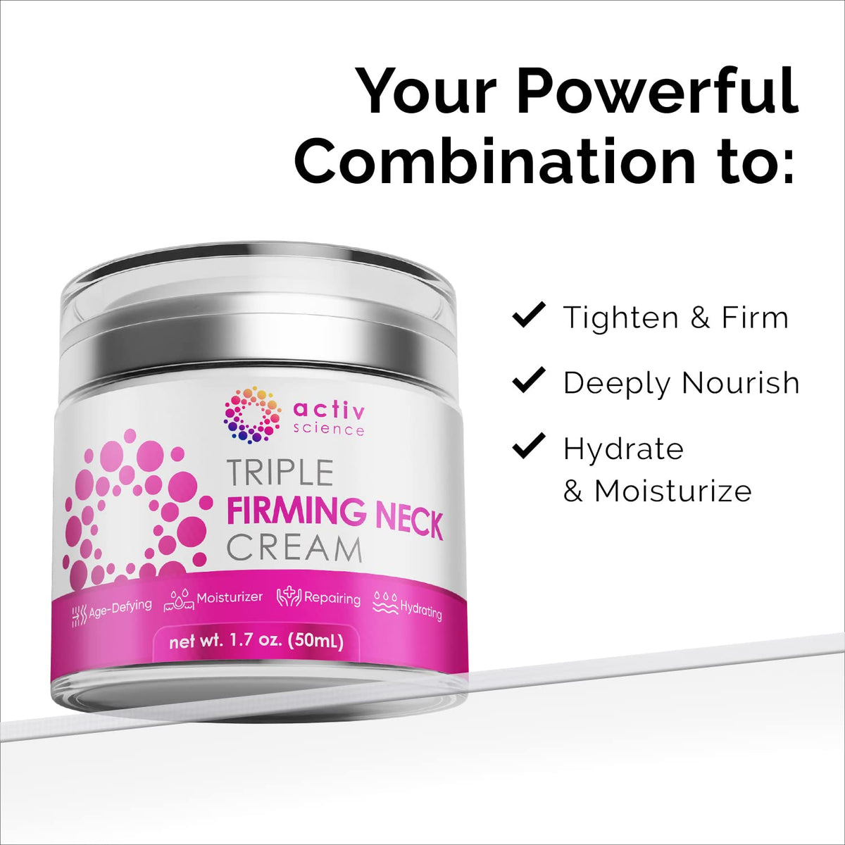 ACTIVSCIENCE neck cream smooth texture close-up highlighting rich hydration
