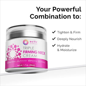 ACTIVSCIENCE neck cream smooth texture close-up highlighting rich hydration