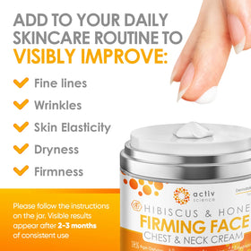 ACTIVSCIENCE applying neck cream demonstrating firming routine