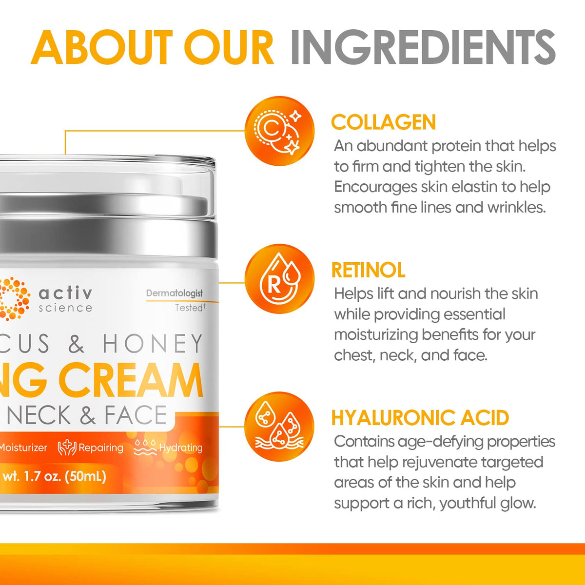 ACTIVSCIENCE cream texture close-up highlighting hydration