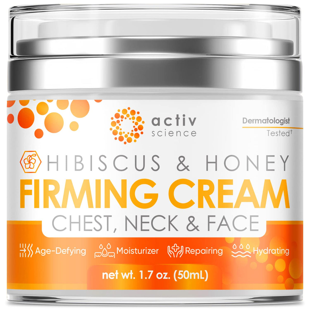 ACTIVSCIENCE front jar shot showing product and benefits